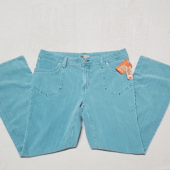Deadstock Vintage 90s Faded Glory Aqua Velvet Corduroy Boot Cut Mid Waist Jeans - Picture 5 of 11